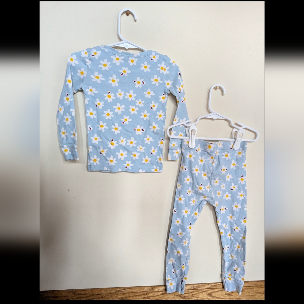 Blue Floral Kids Pajamas - Picture 2 of 3